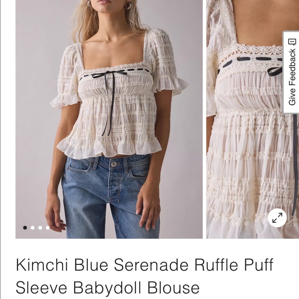 Kimchi Blue Babydoll blouse NWOT - Picture 4 of 4